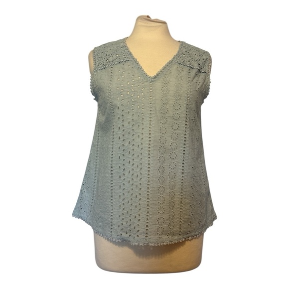 5 for $25 Joie‎ Embroidered Eyelet Peasant Tank Light Blue size Small NWT - Picture 1 of 8